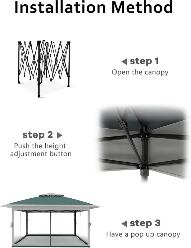 TWISTER.CK 13x13FT Outdoor Patio Gazebo,Outdoor Canopy Tent with Mosquito Netting,Backyard Tent for Party, Wedding, Outdoor Dining, Patio, Backyard(Dark Army Green+Hemp Grey)