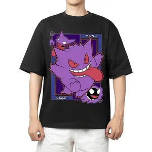 Wibu Pokemon Gengar Shirt, y2k,Graphic Tee for Fans Pokemon, Anime printed shirt, Cute Pokemon Tshirt, gifts for kid, Cotton Fabric, classic movie