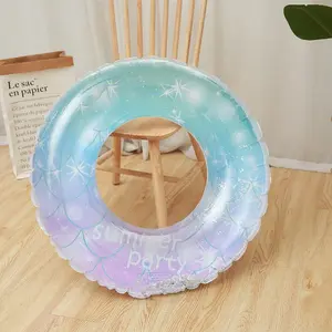New Thickened PVC Starry Sequined Swim Ring, Thickened Outdoor Water Inflatable Toy Lifebuoy