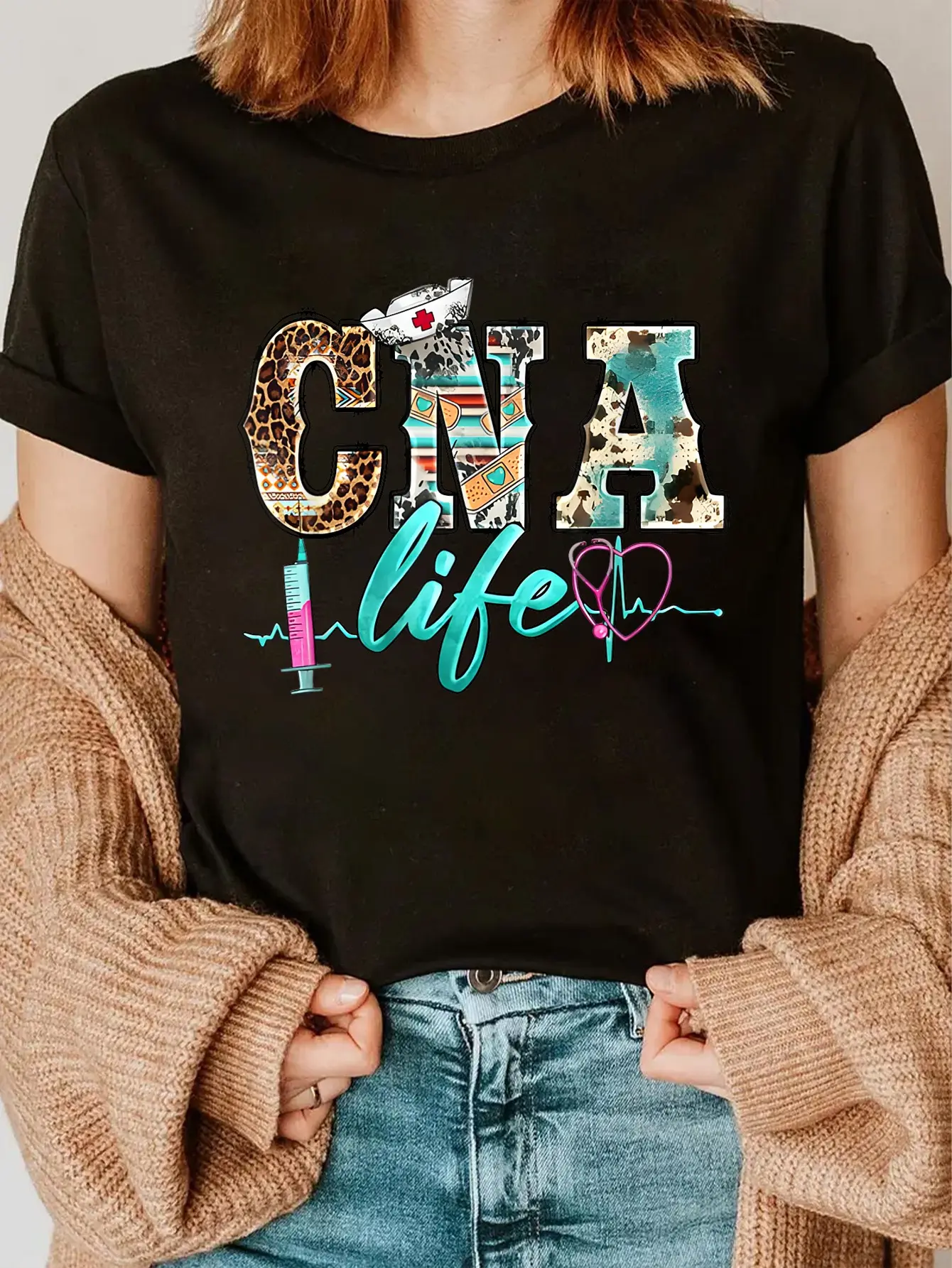 100% Cotton CNA Life Certified Nursing Assistant Medical Worker Hospital T-Shirt
