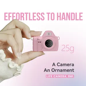 1440P High Definition Mini Digital Camera, Retro CCD, Thumb Camera, 1.47 IPS Screen, Build-in 8,000 Photo Storage, USB Charging, Portable Small Camera for Travel Daily Use, Pink