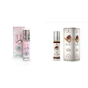 Yara Roll-On Perfume Oil 10ml and Al Rehab Choco Musk Roll-On 6ml Bundle, Concentrated Perfume