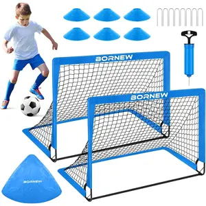 Kids Soccer Goal for Backyard Set - 2 Set of 6X4 / 4X3 ft Toddler Soccer Nets Training Equipment, Soccer Ball, Pop Up Portable Soccer Set for Kids and Youth Games and Training Goals Ages 3-16 Gift
