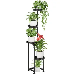 Tall Plant Stand Indoor Outdoor, Corner Metal Flower Pot Stands for Multiple Plants, 4 Tier Heavy Duty Plant Shelf for Patio Garden Balcony Living Room Bedroom(Patent Design)