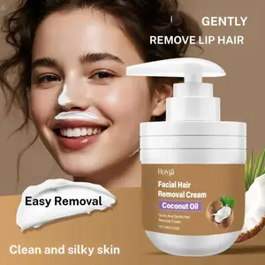 Gentle Coconut Facial Hair Removal Cream for Men & Women, Non-Irritating Formula for Lips & Beard, Effective Skin Care Solution