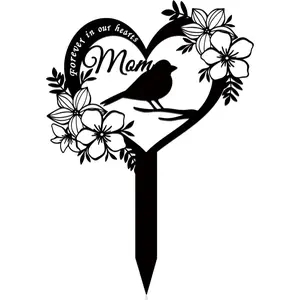 Cardinal Memorial Stakes Mom Grave Decorations for Cemetery Mom Grave Plaque Stake Marker Metal Memorial Plaques  Grave Stake Sympathy Garden Cemetery Decoration
