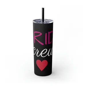 Personalized Bride Crew 20oz Tumbler with Straw, Matte/Glossy Finish
