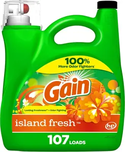 Gain + Aroma Boost Liquid Laundry Detergent, Island Fresh Scent, 107 Loads, 154 fl oz, HE Compatible laundry detergent