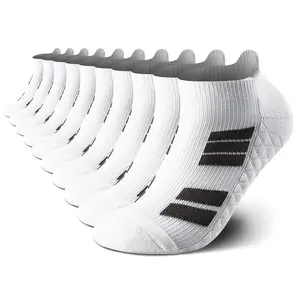 Universal Sports Short Socks 12 Pairs Men Women Invisible Towel Bottom Combed Cotton Soft Cushioning Anti-Slip Wear-Resistant Sweat-Absorbing Everyday White Casual Socks Running All Season