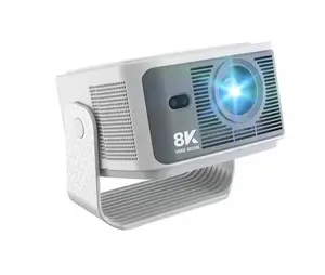 8K Smart Projector with Native 1080p resolution, TV Stick Built-in, WiFi 6 and Bluetooth 5.4, 650 ANSI Lumens, Auto Focus & Keystone, 180° Rotatable Portable Movie Projector for Home Theater Outdoor Bedroom Dual