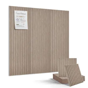 9 Pack Acoustic Felt Bulletin Boards, 11.8×11.8" Soundproof Wall Tiles with Self-Adhesive, Modular Pin Boards for Office, Home & Classroom Decor, Deep Camel