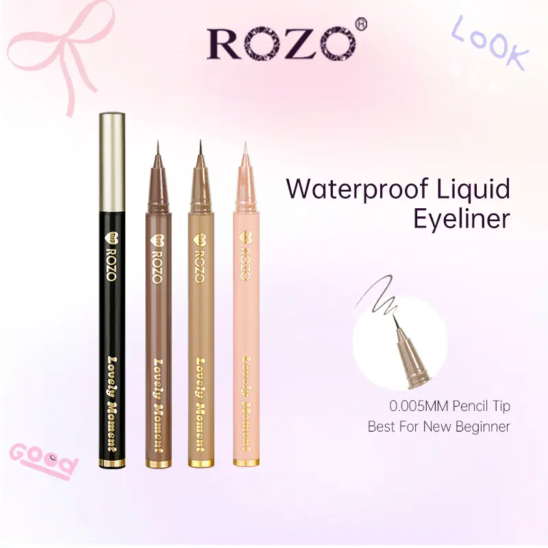 ROZO Waterproof, Sweatproof, Oilproof Eyeliner – Ultra-Fine Tip for beginner