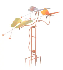 212 MAIN Large-Size Rustic Butterfly-Shaped Kinetic Balancer Rocker Stake, Metal Wind-Motion Outdoor Decor (Model 21072) – Outdoor Garden Accessories, Backyard Garden Accessories, Garden Sculptures Statues
