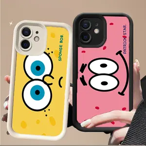 Cartoon SpongeBob SquarePants Phone Case For Iphone 17 16 Pro Max 17 Air 15 14 13 12 11 Pro Max 16e 16 Plus X XS Max 13 mini 17+ 16+ 15+ Silicone Soft Phone Cover