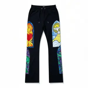 Black Pike 'Stained Glass' Stacked Sweatpants (Black) FB2534S