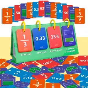 Fraction Flipchart Math Teaching Aids - Explore Fractions, Decimals and Percentages | Interactive Matching Games for Children Over 3 | Essential Tools for Classroom Teaching Math Learning Tools