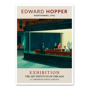 Edward Hopper Nighthawks 1942 Exhibition Poster Art Institute of Chicago 111 S Michigan Avenue Chicago