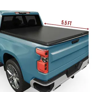 [Fits 2015-2026 Ford F-150(Excl. Raptor Series)] 5.5 Ft Bed, Soft Quad-fold Truck Bed Tonneau Cover