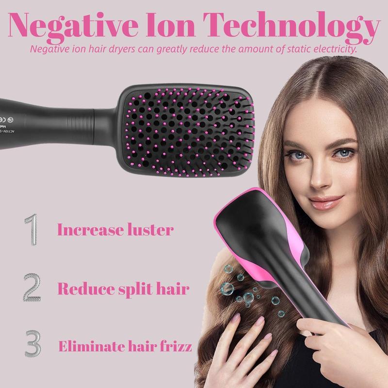 Comfort Comb Design 2-in-1 Hair Dryer & Styling Tool with Hot Air Brush, Fast Drying, Hairdressing Comb, Trending & Back to School Product