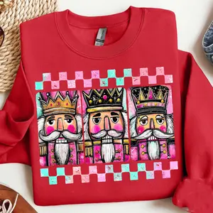 [New Collection For Christmas] Colorful Nutcracker Christmas Sweatshirt | Retro Three Kings Holiday Crewneck | Cute Festive Pullover, Cozy Winter Outfit, Fun Christmas Gift Idea for Women
