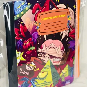 Customized Notebook with Pencil Case - Colorful Monster Design Composition Book for Personal Use