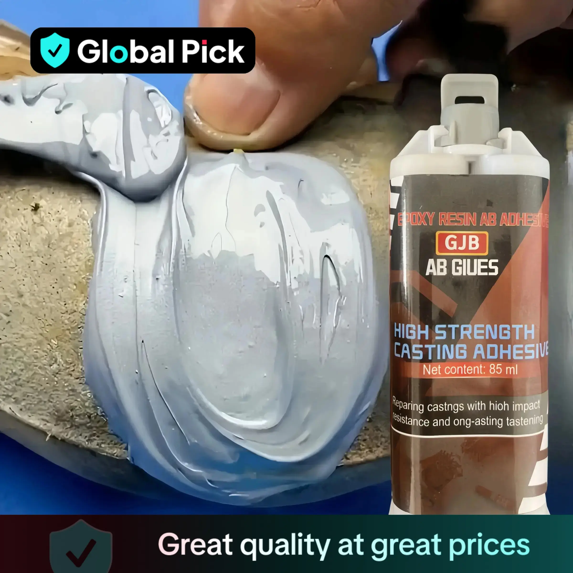 High Strength Casting Glue, 1 Count Heat Resistant Cold Welding Metal-Repair Glue, Non-toxic Waterproof Strong Glue, Suitable for Home & Office