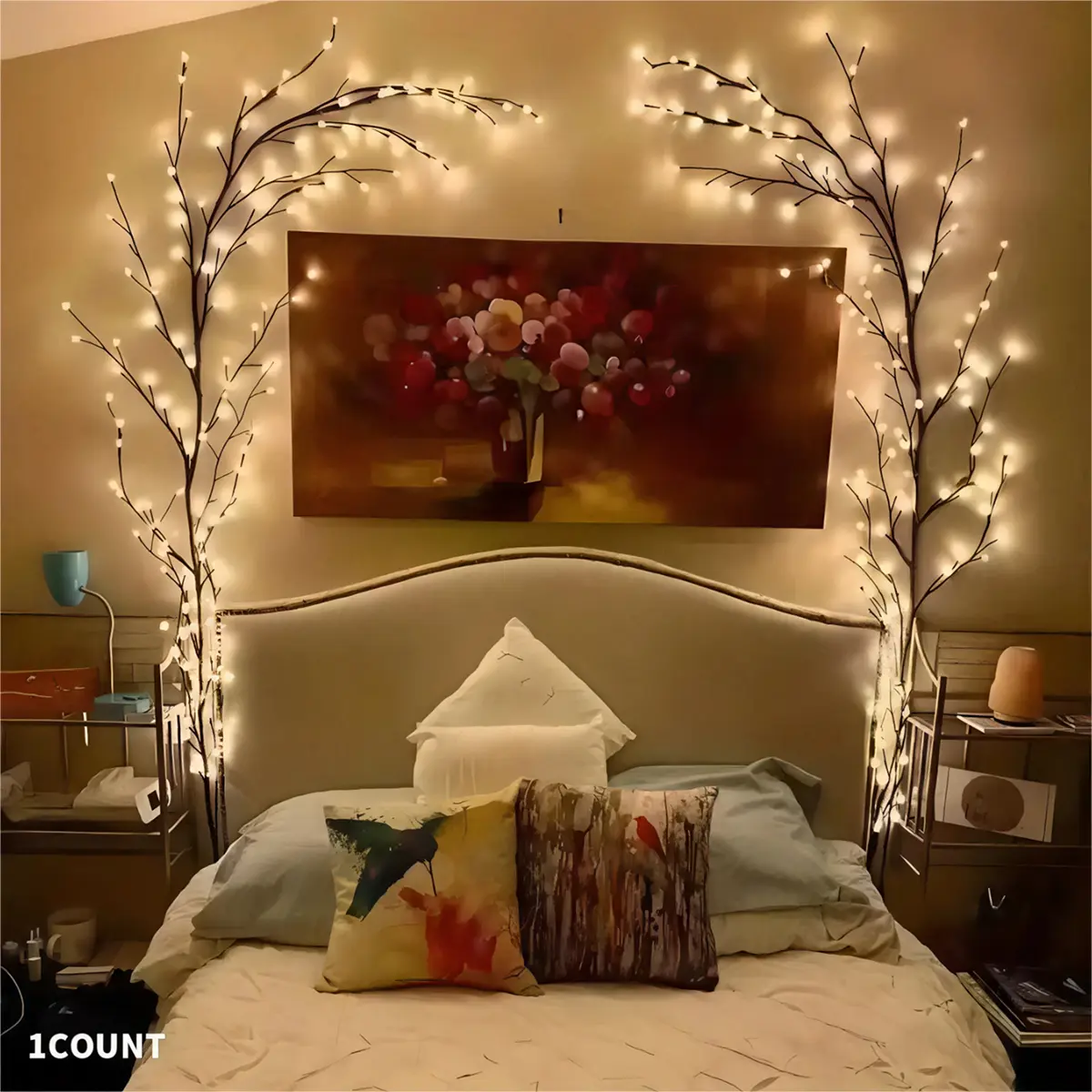 LED Tree Branch Lights - USB-Powered Energy-Saving Ambient Lighting Multifunctional Decorative Wall Lamp, Cozy Romantic Decor for Home, Halloween