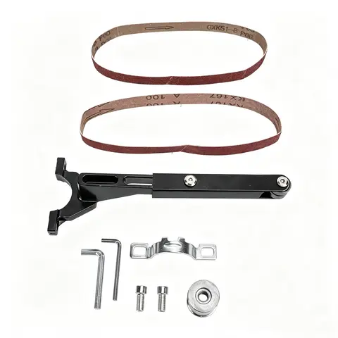Angle Grinder Belt Sander Adapter Kit - 125mm Professional Pipe Sanding Attachment for 100-125mm Model Grinders, Converts to Polisher for Tube, Metal Surfaces, DIY Projects, Rust Removal