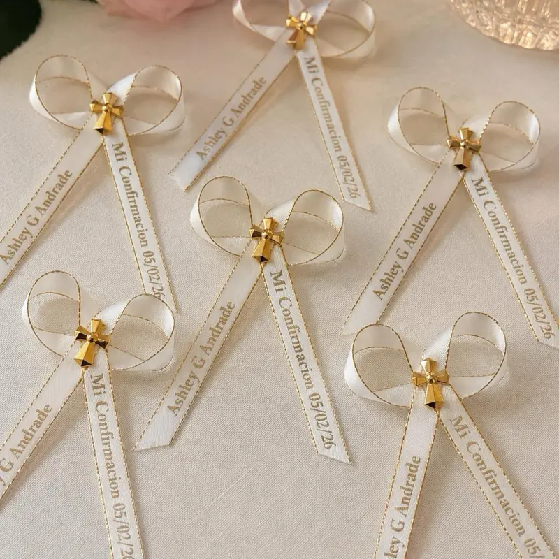 24pcs Custom ribbons, baptism, first communion,, wedding, Quinceañera