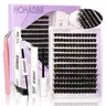 HOHADBR DIY Eyelash Clusters Kit for Beginners - Soft Wispy Natural Lash Clusters, Extension Glue, Remover, Tweezer, DIY Lash Tools for Long-Lasting Wear, Natural Lash Cluster,familyfun