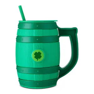 Barrel Tumbler with Lid and Straw, 18oz, St. Patrick's Day by Way To Celebrate