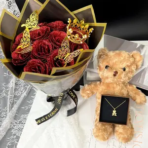 Sparkle Rose Bouquet, Valentine's Day, Wedding Anniversary, Engagement, Wedding, Eternal Shiny Artificial Roses, Birthday Gift