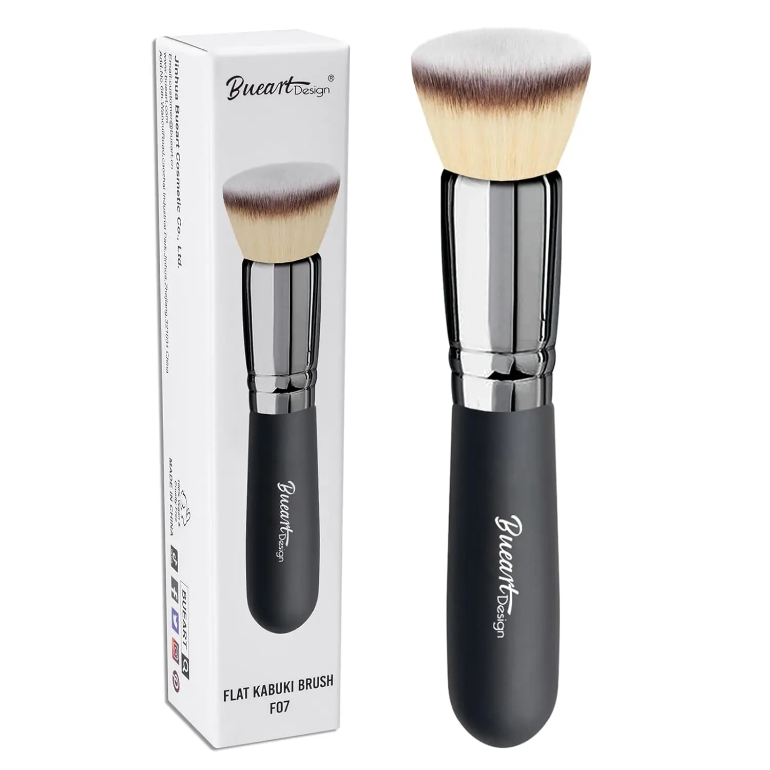Flat Top Buffing Foundation makeup Brush ULTRA SOFT DENSE Kabuki Make up Brush for Liquid, Cream, Mineral Powder Blending, Flawless Face Brush makeup Brushes