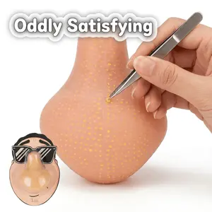 Refillable Slime Nose Squeeze Fidget Toy, Soft Silicone Stress Relief Sensory Toy, Reusable Portable Desk Toy for Daily Relaxation
