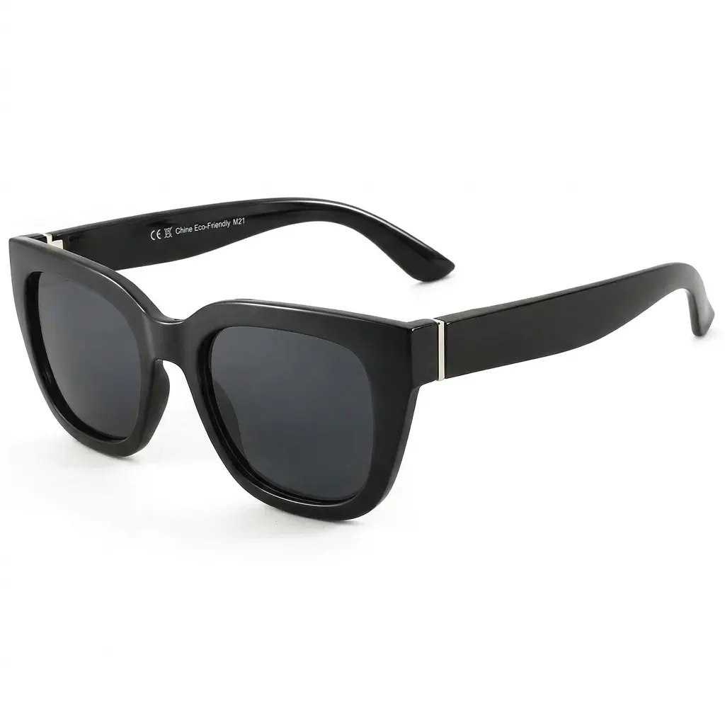 ZENOTTIC Women's Vintage Cateye Sunglasses, Oversized Thick Frame Trendy Colorful Shades with Polarized UV400 Protection Lenses, Black Polarized Sunglasses, Trendy Vintage Shades, Fashionable Gift, Vintage Colorful Shades