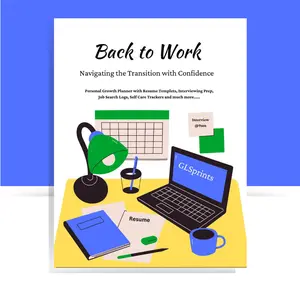 Back to Work Planner - Comprehensive Guide for Re-entering the Workforce with Resume Writing Interviewing Practice Job Search and Workforce Guidance 100 Pages Tracker Sheets Journal Logs and Practical Advice
