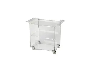HomeRoots 388954 Clear Acrylic Rolling Server Bar Cart