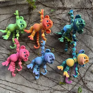 3D Printed Rock Climbing Articulated Monkey Figurine, Interactive Doll Statue, Desktop Home Decor Gift, Holiday Party Decoration, Halloween Christmas Present