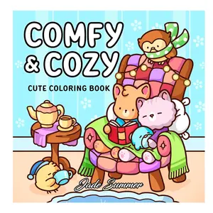 Comfy & Cozy Coloring Book for Adults and Teens with Cute Animal Characters for Relaxation