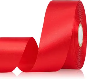 Red Satin Ribbon 30 Yards – 1.5 Inch Gift Wrapping Ribbon for Christmas, Wedding, Valentine’s Day & Crafts Decoration