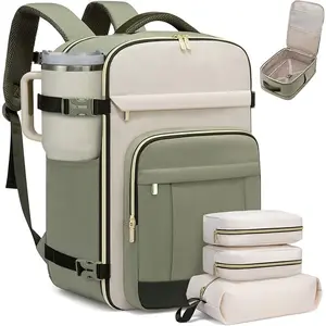 40L Travel Backpack for Women & Men - 17.3 Inch Carry On Backpack & Personal Item Backpack for Airlines, Spacious and Durable Design, with 3 Packing Cubes