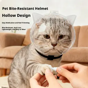 PetBoba Anti-scratch and bite cat head cover, protective paw covers, anti-licking and anti-biting, anti-fighting, bathing and nail trimming, anti-biting transparent head cover