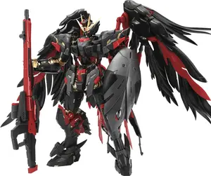 Funtasy Planet 1/100 Mecha Model Kit - Oberon Night Angel Variant - 9 Inch Articulated Action Figure with 20-Inch Wingspan, 6 Funnels & Circular Base Set, Black-Red Champion Edition Gift for Adults