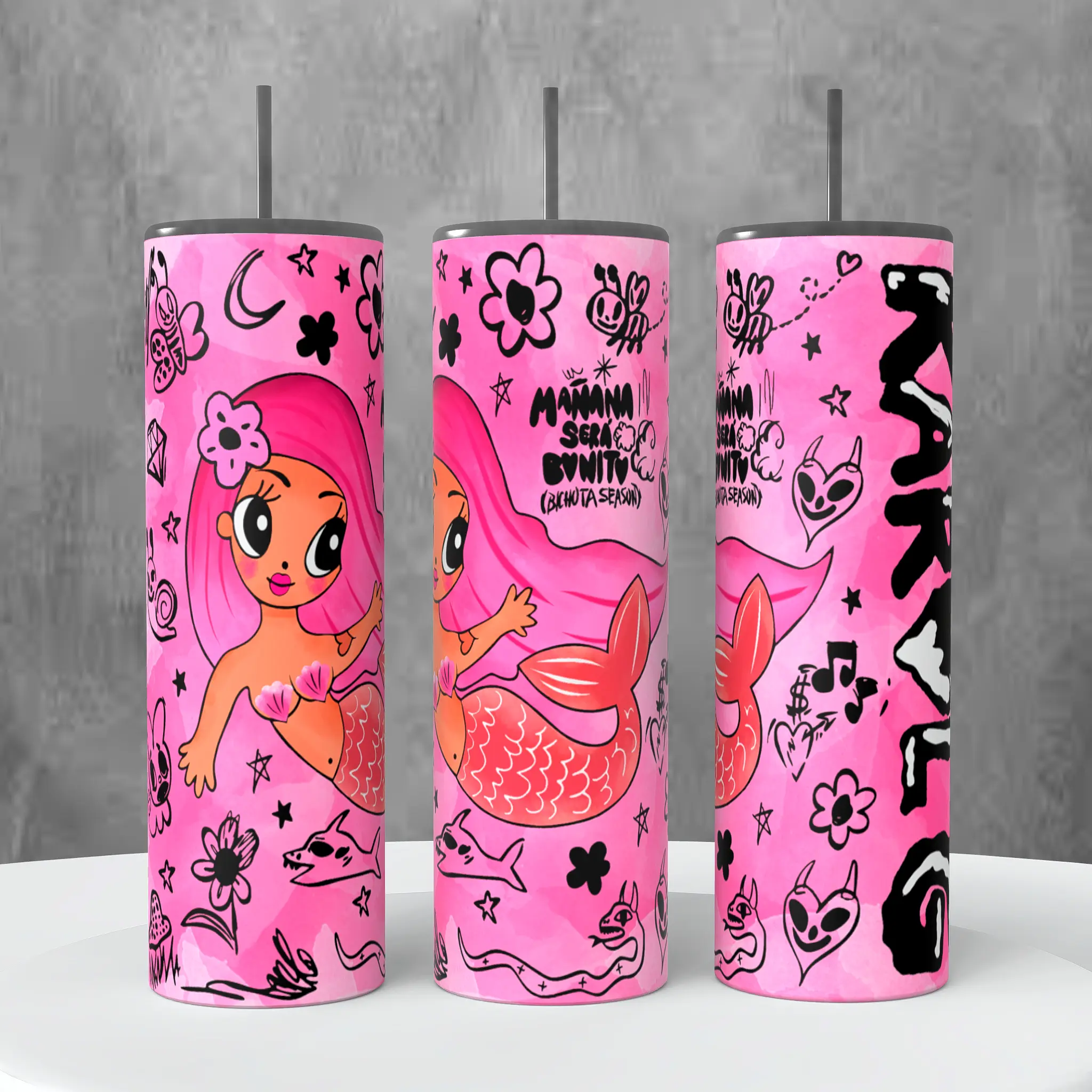 Termo de Karol, 20oz Tumbler, Mermaid, pink, Mañana sera Bonito