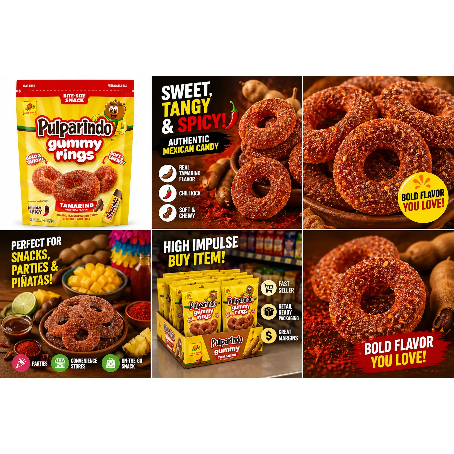 Pulparindo Gummy Rings Tamarind Candy – Sweet, Tangy & Spicy Mexican Gummy Candy