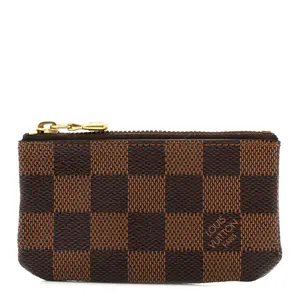 Pre-owned Louis Vuitton Coated Canvas Small Leather Goods Damier Ebene Key Pouch