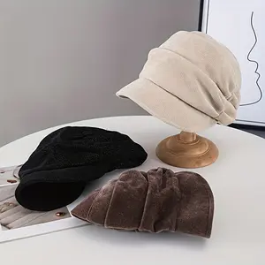 1pc Japanese-Style Pleated Retro Artistic Painter Hat, Irregular Newsboy Cap for Daily Commute, Park Walks, Shopping & Outdoor Activities