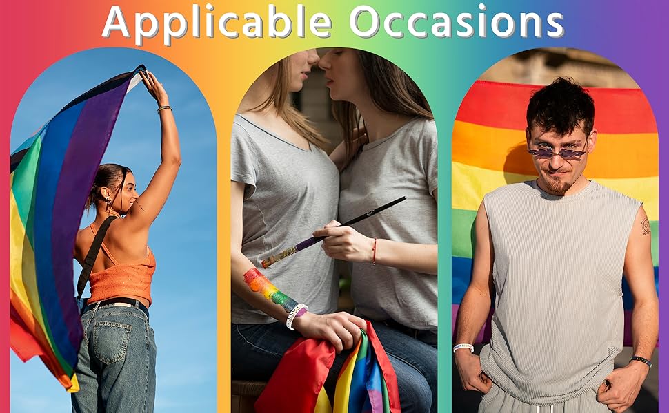 120Pcs Pride LGBT Silicone Bracelet Set Love Wins Rainbow Jewelry for Pride Day Parade Party Favor Gift