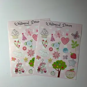 Whimsical Pink Sticker Sheet |Girly Scrapbook Stickers | Junk Journal