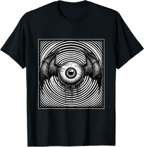 Dark Gothic Bat Eyeball Psychedelic Horror Trippy Goth Style T-Shirt - Judithca Shop 95B0F8W9LVR9